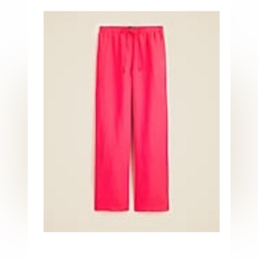J Crew Soleil Pant in linen color is Strawberry